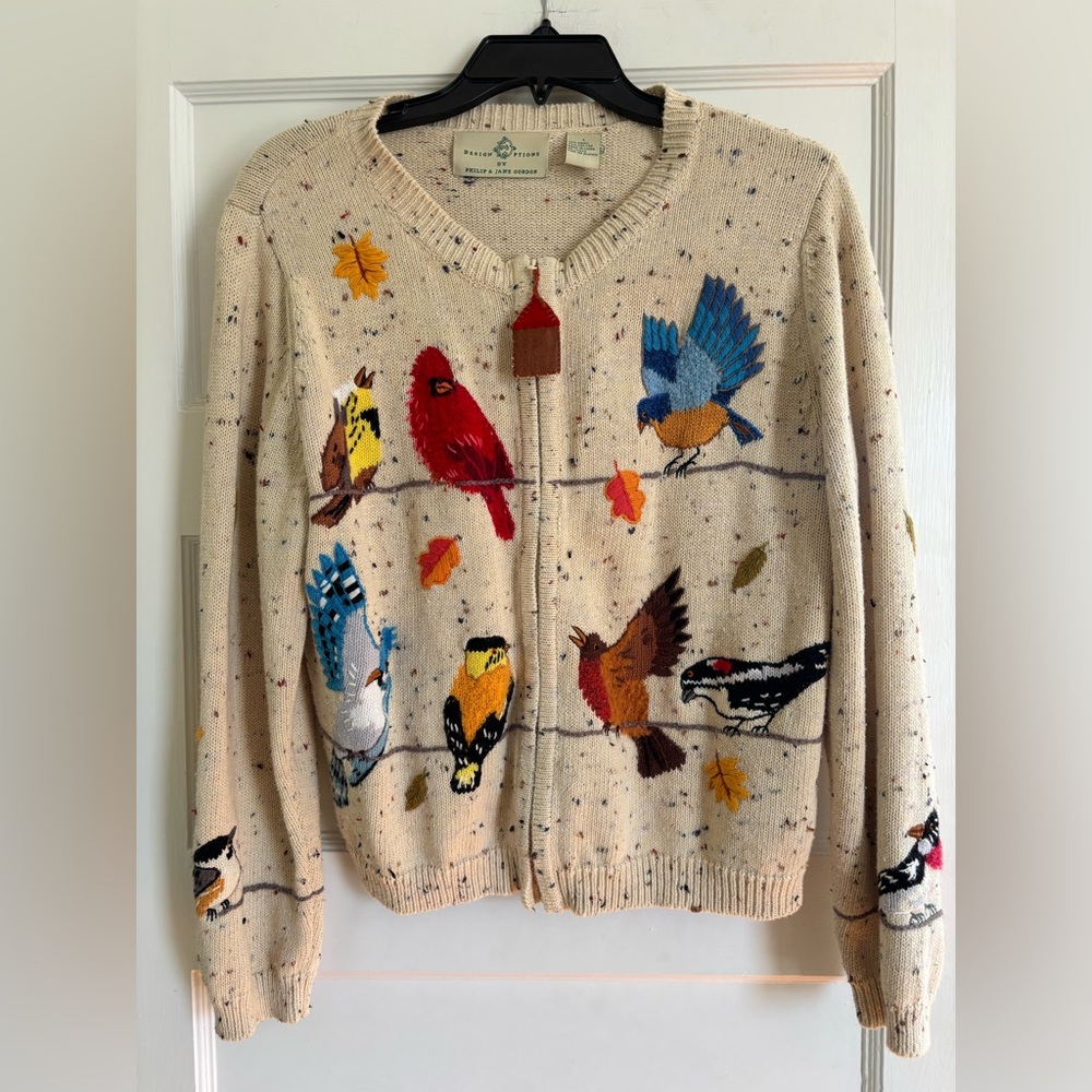 Women's Bird Pattern Sweater Cardigan